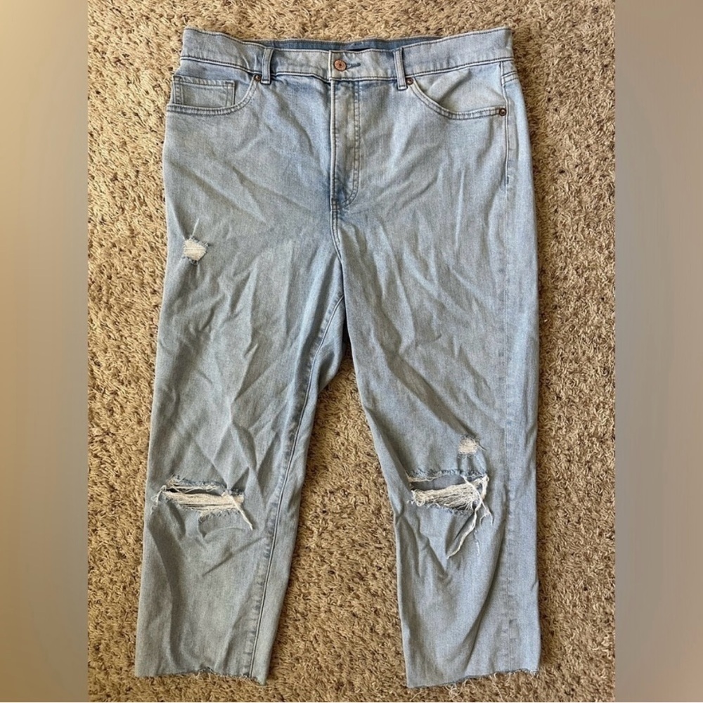 Express Super High Rise Mom Jeans Size 12 Womens Blue